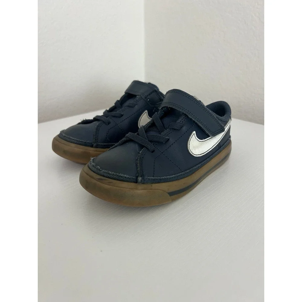 KIDS' TODDLER NIKE COURT LEGACY CASUAL SHOES Thunder Blue/Gum Light Brown 10c